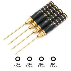 4 in 1 Hexagon Screwdriver 1.5 2.0 2.5 3.0mm 6.35mm Quick Change Allen Key Hex Screws Wrench Tool for 1/8 1/10 RC Car SCX10 TRX4