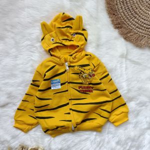 Jaket bayi fleece motif Funny Tiger 0-12 bulan