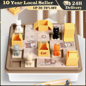 Children Education Learning Toy Cat Express Box Board Game Puzzle Logic Game IQ Training Spatial Planning Animal Theme