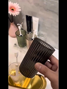 Acrylic Mouthwash CupHigh-value Simple Toothbrush Cup Double-layer Bathroom Peach Crystal Tooth Cup Dormitory Household