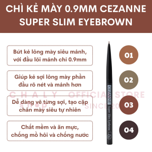 Chì kẻ mày siêu mảnh tự nhiên 0.9mm Cezanne Super Slim EyeBrown Nhật Bản