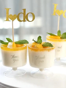Transparent 65ml disposable wine cup food grade plastic reusable and recyclable durable strong mini dessert shot cup suitable for home kitchen and picnic