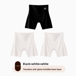 Miiow | Ice Silk Safety Shorts Womens Summer Skirt Base Layer Shorts No Roll Edge High Waist Nylon Spandex Blend Seamless Underwear
