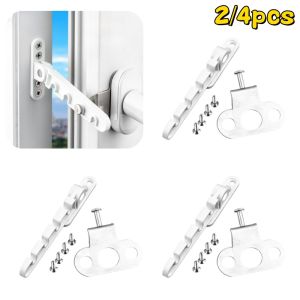 New 4Pcs Window LimiterLatch Position Stopper Casement Wind Brace Home Security Door Windows Sash Lock Child Safety Protection