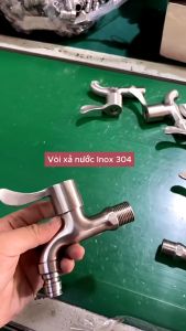 Vòi nước vòi hồ tay gạt Inox SUS304 cao cấp vòi nước xả siêu mạnh nhanh chóng với phi 21 dễ dàng lắp đặt