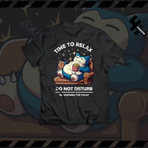 Bandai | 2025 Summer Pokémon Anime SNORLAX 100% Pure Cotton Printed T-shirt Men Harajuku Loose Casual Versatile Short-sleeved Top Y2k