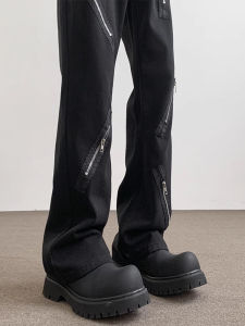 LIUBU | Aesthetic Multi Zipper Slim Fit Straight Workwear Jeans