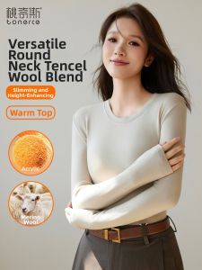 TONERCE | Silk Acetate Wool Blend T-shirt Top
