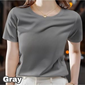 Ladies Clothing Fashion Slim Short Sleeves Cotton spandex Blouses