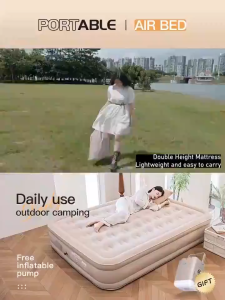 Air Bed Double or Single Inflatable Bed Queen or King Family Size For Camping With Pum