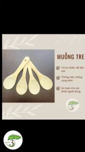 Muôi Cơm Gỗ Tre Tự Nhiên Chống Mốc An Toàn 23cm