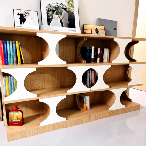 Display Bookshelf Creative Circular Design Solid Wood Modern Luxury Room Divider Storage HDB Condo Landed Custom All Sizes Professional Delivery