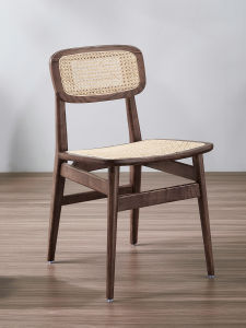 Nordic Style Solid Wood Wicker Chair Casual Dining Chair Designer Simple Home Use Table Chair Vintage Book Desk Chair