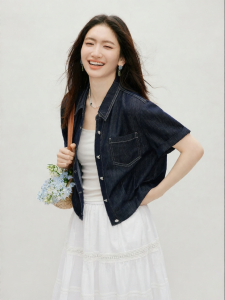 HOPESHOW | Stylish Skinny Denim Shirt Casual Short Jacket