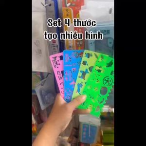 Set 4 thước nhiều mẫu tạo những hình dễ thương trang trí sổ thiệp LIM ART