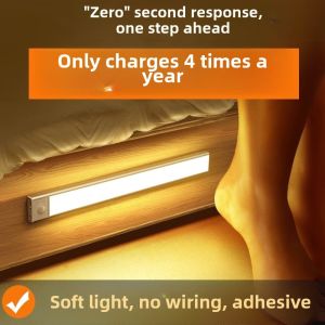 Smart Human Body Induction Long Strip Light Wireless Kitchen Cabinet Shoe Cabinet Sensor Light No Wiring LED Night Light