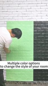 1PCS Wallpaper Set 38x35cm 3D Wall Sticker DIY Foam Brick Self-Adhesive Brick Waterproof and Anti-fouling Wall Sticker Wallpaper Wall Decoration Brick Living Room Bedroom Decoration Sticker