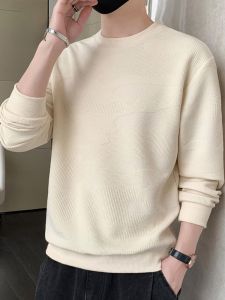 ROMON | Áo nỉ nam Lormon mùa xuân thu cổ tròn dài tay in họa tiết thời trang áo thun thường ngày kháng khuẩn polyester