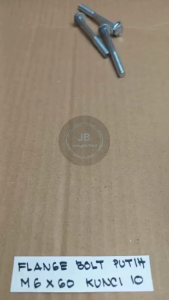 BAUT TOPI KUNCI 10 M6X60 BAUD PANJANG 6CM 6 CM PUTIH 60MM 60 MM FLANGE BOLT M 6 X 60 BAUT 6X60 6 X 60 PITCH DRAT 1.0