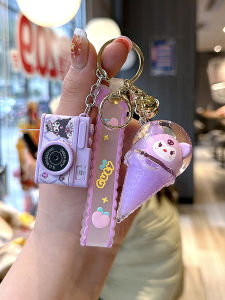 Creative Sanrio Character Sandflow Keychain Couple Gift Cute Kuromi School Bag Pendant Silicone Cartoon Series Lollipop Keychain