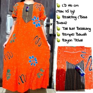 Daster Arab Sultan Motif Bunga Lukis Rayon super