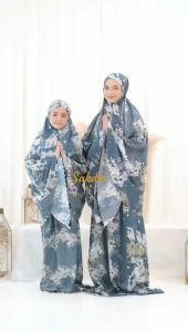 Sakata - Mukena Couple Ibu dan Anak Maxmara Luxury 2in1 Printing Premiun Lasercut Mewah Series 3