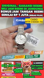 CASIO ORIGINAL - CASIO MTP-V300D-7AUDF - Silver - Stainless - NEW - Jam dunia JD18ST # Jam Tangan Pria Cowok Anti Air Digital Analog + CASIO MTP V300D 7A MTP-V300D V 300 D MTPV300 MTP-V300 MTPV300D MTP-300 MTP-V300D-7A V300 $ WR0 STS SD7