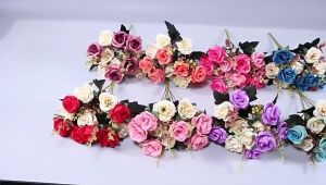 UMI 1 Bonquet 12 Rose Hand Bouquet Mixed Artificial Flower 10 Mawar Bouquet Bunga Tangan For Wedding Home Decor Rumah Hiasan