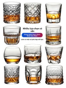 Cốc Thủy Tinh Whiskey Phong Cách Châu Âu Cổ Điển Cốc Đựng Rượu Mạnh Hình Viên Đá Cốc Đựng Rượu Cá Nhân Hóa Sáng Tạo Cho Nhà Hàng Và Bar