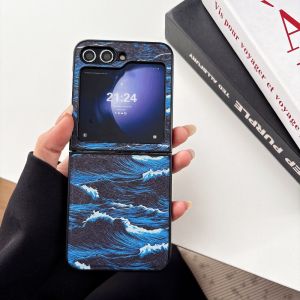 Ốp Điện Thoại Samsung Galaxy Z Flip Họa Tiết Sóng Nam Châm Chống Sốc Nhựa Cứng Bảo Vệ Toàn Diện Cho Các Model 8 7 FE 6 5 4 3 Flip8 5G