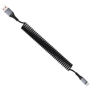 NNBILI Car Spring USB A to Type C Cable For iPhone 17 16 Xiaomi Samsung 66W PD Fast Charging For Macbook iPad USB Type C Cable