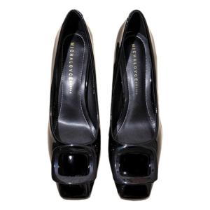 รองเท้าส้นสูงหนังแท้สีเปล่าสำหรับผู้หญิง รองเท้าทำงานแบบลำลอง ทรงหัวเหลี่ยม ส้นสูงปานกลาง รองเท้าทำงานสบายเท้า