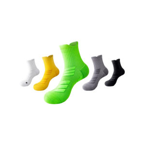 Mens Mid-Calf Pure Cotton Socks Outdoor Hiking Marathon Basketball Badminton Sports Socks Absorbent Towel Bottom Ankle Support