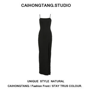 Pháp Sang Trọng Chiều Dài Eo Bodycon Đầm Nữ Mùa Hè Gợi Cảm Áo Chui Đầu Không Tay Với Thiết Kế Đeo Chéo Phong Cách Đường Phố Áo Dài