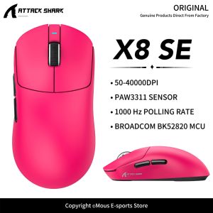 ATTACK SHARK | X8SE ATTACK SHARK X8PLUS/X8PRO/X8ULTRA Wireless Lightweight Esports Mouse 400IPS 40G Acceleration 500mAh Battery 6-Level DPI