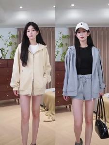 Áo Khoác Hoodie Có Mũ Dây Kéo Thoải Mái Phong Cách Thể Thao