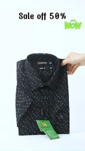 Áo sơ mi tay ngắn Khatoco sale off 50%