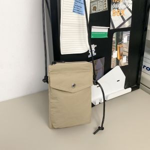 Túi Đeo Chéo Vải Canvas Mini Mùa Hè Cho Nữ Túi Vuông Nhỏ Đựng Điện Thoại Di Động Túi Đeo Vai Đơn Phong Cách Hàn Quốc