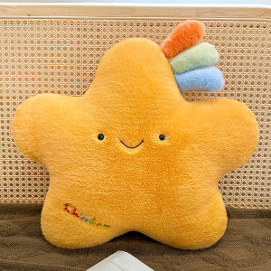 GUAIBUDIAN | Cute Moon Rainbow Plush Pillow Waist Support Nap Pillow