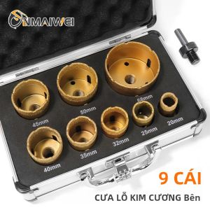 Bộ Mũi Khoan Kim Cương 9 Chiếc M14 Dùng Cho Đá Granite Kính Đá Cẩm Thạch Máy Mài Góc Gạch Men Kim Loại