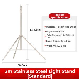 Portable Folding 2m Photography Light Stand with Tripod Base