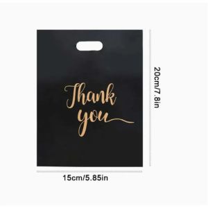 100 Chiếc Túi Quà Lễ Tạ Ơn Nhựa Đen Bao Bì Kẹo Túi Mua Sắm Cho Đám Cưới Sinh Nhật Trang Trí Tiệc