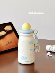 Portable Large Capacity Blue Fish Shaped Thermal Cup for Women Stylish Straw Water Cup Compact And Convenient Carry Coffee Cup