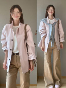 SINANI | Pink Short Collared Windbreaker Coat