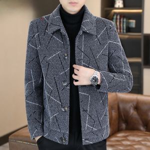 HENGYUANXIANG | Hengyuanxiang Mens Gold Mink Velvet Jacket Thickened Autumn Winter New Style Checkered High-end Mens Fashion Upperwear