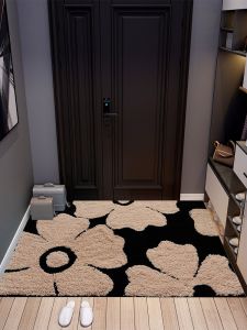 Original Rich Flowers Bloom Thickened Fluff Entrance Mats Entrance Door Mat Foyer Foot Mat Door Water-Absorbing Non-Slip Mat