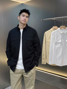 Pure Cotton Long Sleeve Shirt Mens Base Layer Shirt Autumn New Arrival Standard Fit Youth Trend Spring Cotton Spring Summer