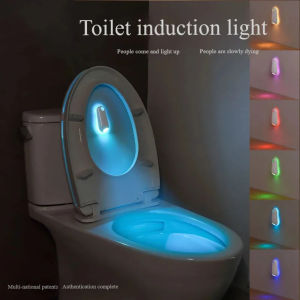 Toilet Night Light LED Toilet Light Rechargeable Motion Sensor Toilet Seat Light Smart Toilet Light for Home Bathroom Corridor