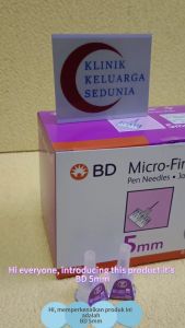 BD Micro-Fine + 5mm 31G Ultra Fines Microfine Plus Insulin Pen Needles Jarum 100s Becton Dickinson 新优锐微细胰岛素笔针