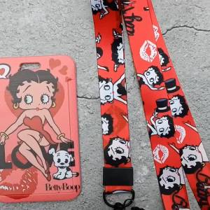 Betty Boop | Betty Boop series anime bus card holder campus meal card work ID card cartoon girl school ID badge slide cover with lanyard